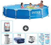 Paquete de piscina - intex - alrededor - 366x366x76 cm + accesorios cb56