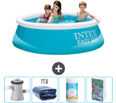Paquete de piscina - intex - alrededor - 183x183x51 cm + accesorios cb116