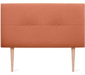 Dhome cabecero de lino natural con botones y patas de madera cabezal tapizado cama dormitorio moderno top trending (naranja, 105cm)