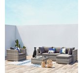 Peana conjunto de jardín bajo de resina gris