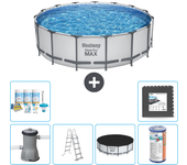 Paquete de piscina - bestway - alrededor - 488x488x122 cm + accesorios cb31