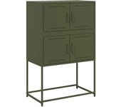 Aparador | aparador de comedor | armario de cocina de acero verde oliva 68,5x38,5x107 cm cfw75379