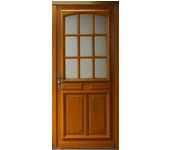 Puerta de entrada de madera acristalada, navy, al.215xl.90 p. derecha + mango y cañón (ref 010403rfp)tabla de dimensiones sin manilla