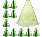 Relaxdays set de 240 mini invernaderos para plantas, protección contra el frío, caracoles y aves, pvc, verde