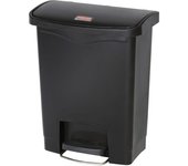 Rubbermaid cubo de basura de pedal slim jim 30 litros negro