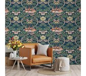 Papel pintado floral retro de pvc, vinilo vintage, decoración de pared barroca de estilo europeo, adhesivo para muebles y armarios, 45 x 300 cm.
