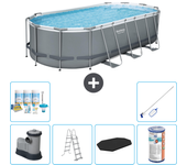 Paquete de piscina - bestway - oval - 549x274x122 cm + accesorios cb32