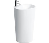 Lavabo laufen palomba, independiente, 1 agujero para grifo, con rebosadero, 520x395x900, h8118034001041, color: blanco con lcc