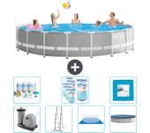 Paquete de piscina - intex - alrededor - 549x549x122 cm + accesorios cb42