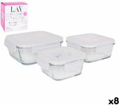 Set de 3 fiambreras lav cristal (8 unidades) (3 pcs)