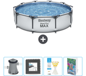 Paquete de piscina - bestway - alrededor - 305x305x76 cm + accesorios cb78
