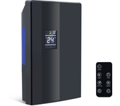Deshumidificador de 2000 ml con control remoto, temporizador de 24 horas, limpieza uv y modo de suspensión (negro)