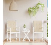 Juego de 2 cojines para sillas de jardín con respaldo bajo beige