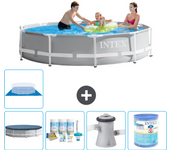 Paquete de piscina - intex - alrededor - 305x305x76 cm + accesorios a1827