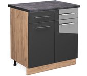 Vicco mueble bajo de cocina fame-line, antracita alto brillo, 80 cm , et antracita