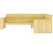 Banco esquinero de jardín 239 cm madera de pino impregnada