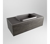 Mondiaz erin 100cm mueble de baño color dark brown con 1 cajón. con lavabo ridge centro sin orificios color dark grey