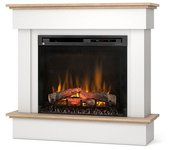 Tormes - chimenea eléctrica independiente con calefacción por suelo radiante led - 28' - blanco mate / roble claro - 111,5 x 102 x 33,5