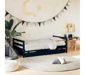 Maison exclusive - estructura cama infantil y cajones madera pino negro 80x160 cm