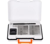 Juego de 18 puntas de destornillador para telecomunicaciones, herramienta de reparación de instrumentos de precisión de aluminio con caja de almacenam