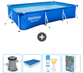 Paquete de piscina - bestway - rectángulo - 300x201x66 cm + accesorios cb92