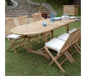 Conjunto de muebles de jardín de teca maciza tanao, 6 plazas