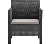Silla de jardín | silla de exterior | sillon jardín con cojín pp ratán antracita cfw601024