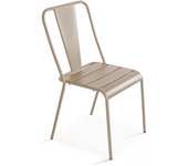 Silla de metal color topo