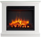 Balderia chimenea eléctrica de pie phanos | llama 3d, calefacción 2000w, luz led | mando a distancia, temporizador, termostato | blanco