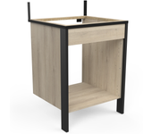 Mueble módulo inferior horno de cocina industriale estilo indsutrial en color roble kronberg y negro mate 64x60 cm