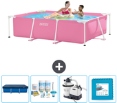 Paquete de piscina - intex - rectángulo - 220x150x60 cm + accesorios cb60
