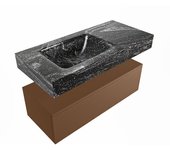 Mondiaz alan-dlux 100cm mueble de baño rust 1 cajón. con lavabo cloud izquierda sin orificios color lava
