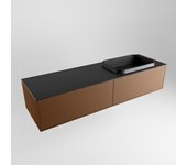 Mondiaz erin 150cm mueble de baño color rust con 2 cajones. con lavabo ridge derecho sin orificios color urban