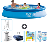 Paquete de piscina - intex - alrededor - 366x366x76 cm + accesorios cb27