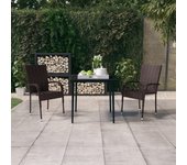 Juego de comedor de jardín 3 piezas，conjunto de comedor de exterior，conjunto de jardín marrón y negro cfw512568