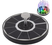 Fuente solar, bomba de fuente solar para baño de pájaros con luz led, bomba de fuente de agua solar flotante para jardín, piscina, 16 cm