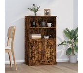 Aparador alto | aparador de comedor | armario de cocina de madera contrachapada roble ahumado 60x35,5x103,5 cm cfw90390