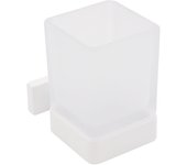 Inda - lea portavasos de pared blanco mate/vidrio esmerilado
