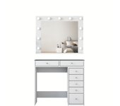 Mesa de maquillaje bj117 2788 blanco espejo luces led