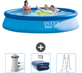 Paquete de piscina - intex - alrededor - 396x396x84 cm + accesorios cb83