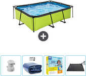 Paquete de piscina - exit toys - rectángulo - 220x150x65 cm + accesorios cb11