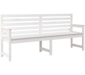 Banco de jardín blanco 203,5x48x91,5 cm madera maciza de pino