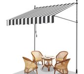 Toldo del balcón toldo retráctil manual mango del balcón a prueba de rayos ultravioleta blanco gris 3m