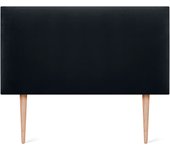 Dhome cabecero de terciopelo liso alta gama con patas moderno cabezal tapizado cama lujo dormitorio acolchado (negro, 105x115cm)