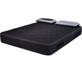 Colchón de cosmos negro | 140x200cm con 2 almohadas de carbono 70x40cm | memoria 50 kg/m3 y 12 zonas | 28 cm