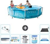 Paquete de piscina - intex - alrededor - 305x305x76 cm + accesorios a1331