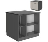 Vicco isla de cocina fame-line, grisbeige, 90 cm con cajón, sin encimera