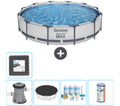 Paquete de piscina - bestway - alrededor - 366x366x76 cm + accesorios cb13