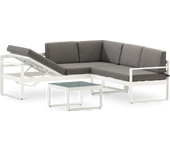 Conjunto de jardín de aluminio con respaldo abatible blanco - tokyo