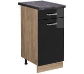 Vicco mueble bajo de cocina r-line, negro brillo intenso, 40 cm , et antracita
